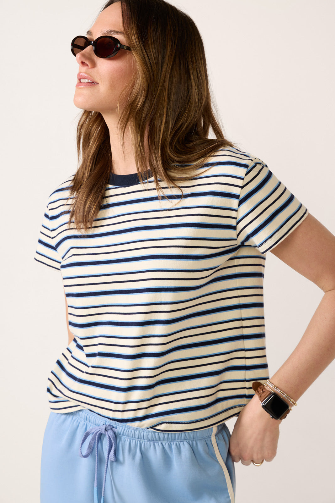 032626_JuneCatEcomm_T374-DAWN_2227_1.jpg Dawn Striped Tee - Image 1